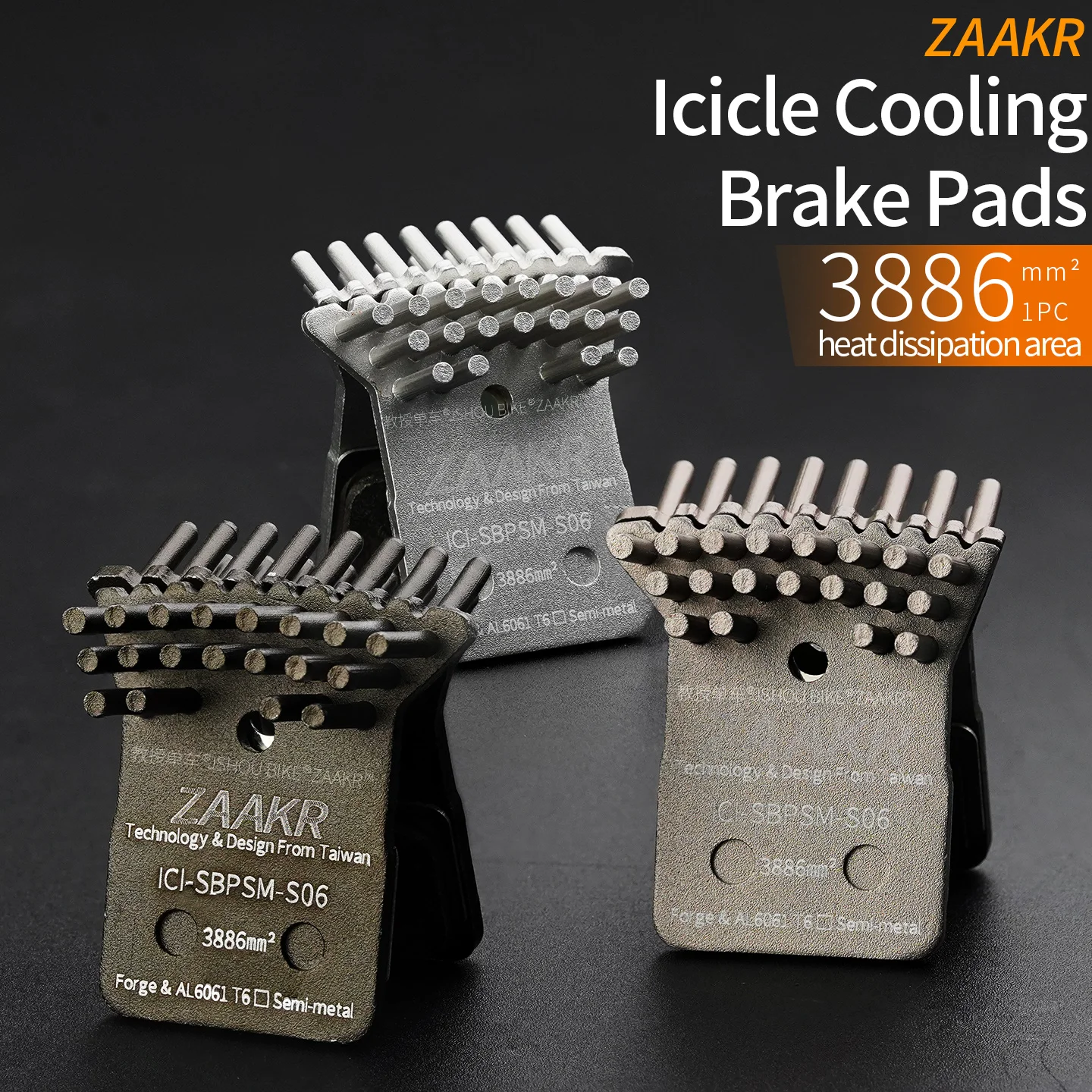 

ZAAKR hydraulic disc brake pads Icicle cooling stop for SHIMANO XTR M9100 DURA ACE R9170 Ultegra R8070 RS805 RS505/405 BR-RS305