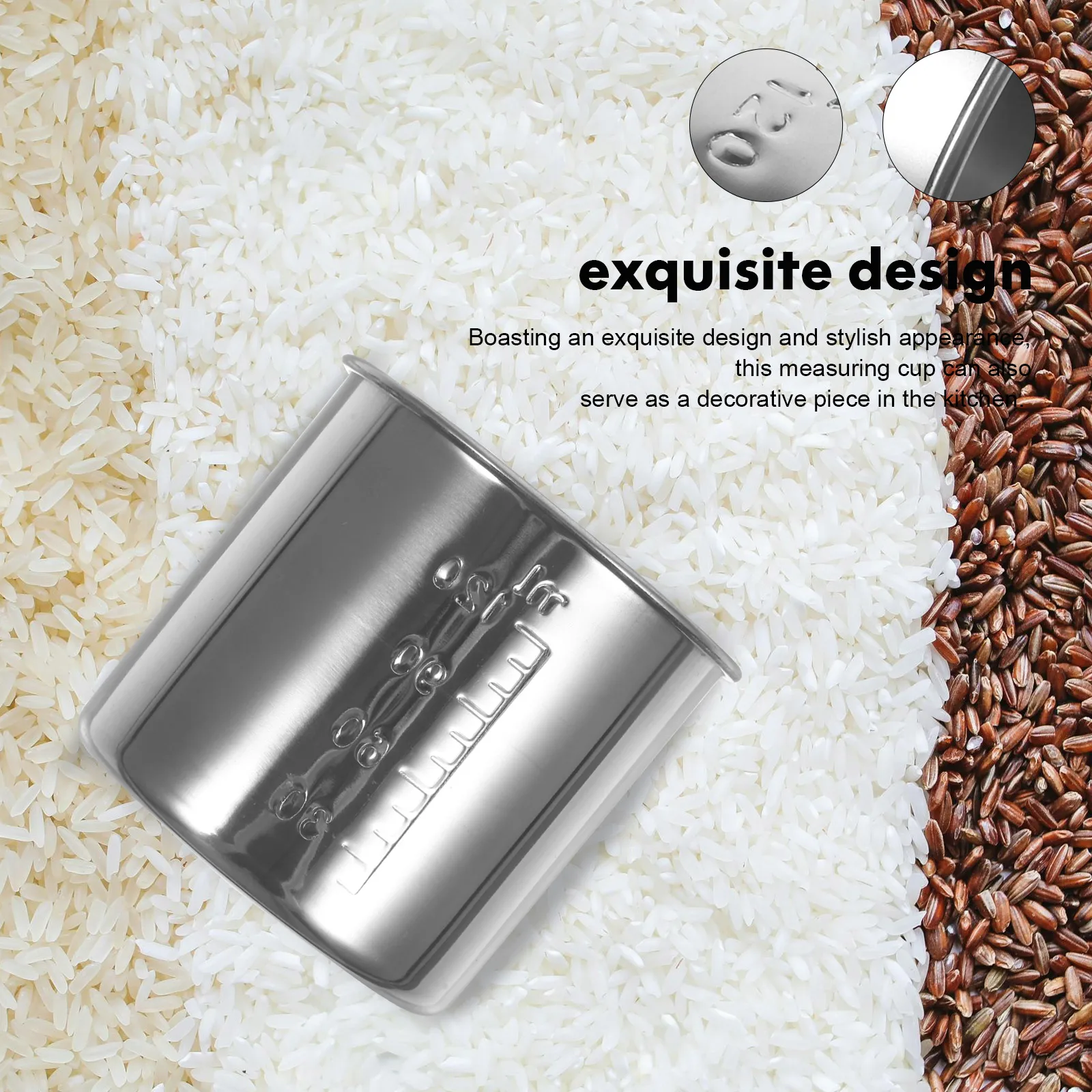 

Stainless Steel 120ml Measuring Cup with Scale for Rice Cooker Kitchen Tool Liquid Measure Container Syrup Flour