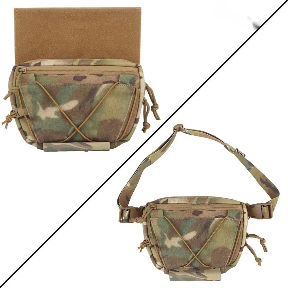 Tactical Quick Release Abdominal Dump Drop Pouch SACK Pack Fanny Bag Hook & Loop Utility Tool Organizer Pouch For Vest Chest Rig