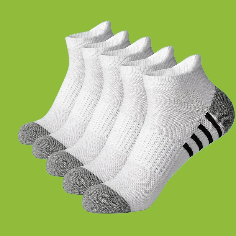 Calcetines deportivos de algodón 10/20 para hombre y mujer, medias cortas de alta calidad, de Color sólido, de malla transpirable, para correr y ciclismo, 5/100% pares