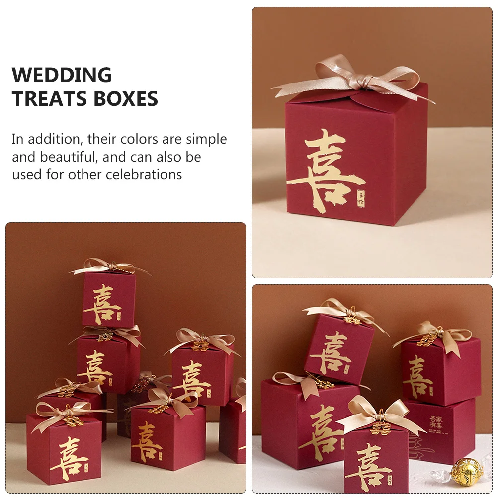 

20 Pcs Chinese Style Wedding Candy Boxes Sturdy Paper Gift Packing Celebrations Treats Containers Chocolate Packaging