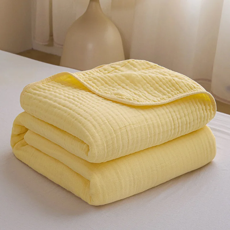 Cotton Blanket for Bed 6 Layer Gauze Thin Towel Quilt Baby Blankets Throw Warm Bedspread for Single Double Queen King Bed Cover