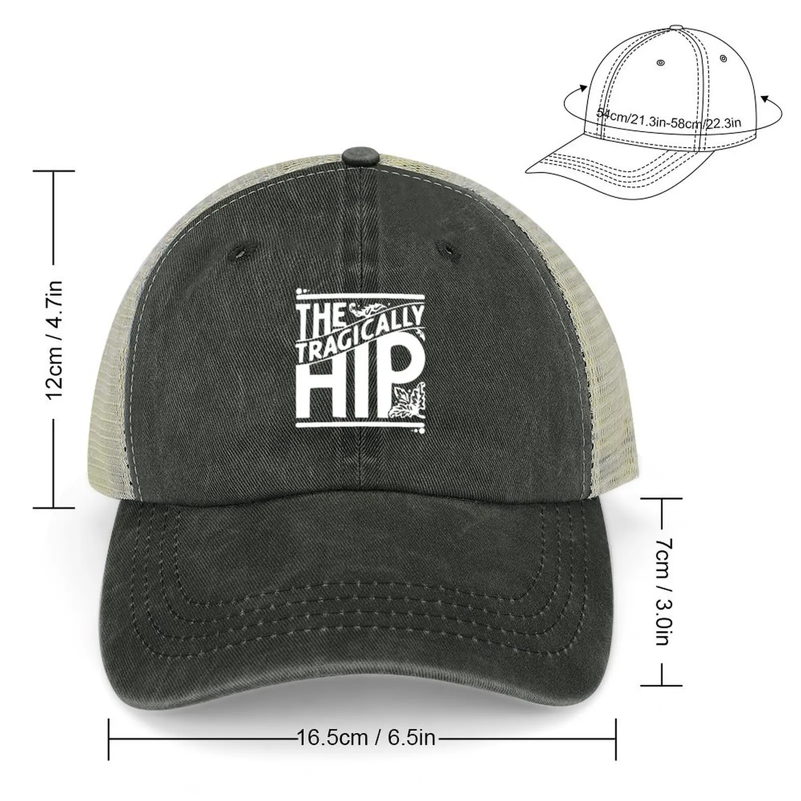 tragically hip text Cowboy Hat party Hat Anime Military Tactical Cap Mens Tennis Women's