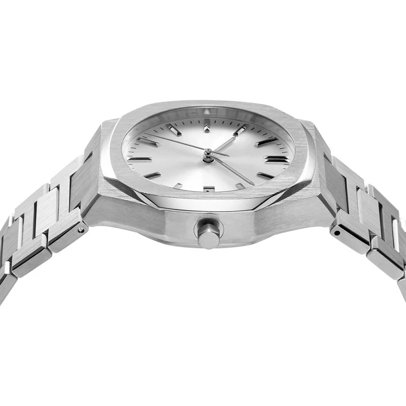 No logo Mens Watch 50M Waterproof Stainless Steel Strap for Seiko VJ32 Quartz Movement Luxury Sport Business Style Clock Gift