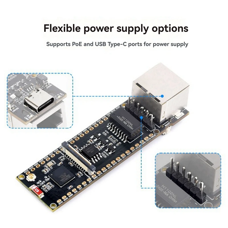 لوحة تطوير إيثرنت ESP32-S3 مع وحدة الكاميرا ووحدة POE POE ثنائي النواة لوحة تحميل Type-C