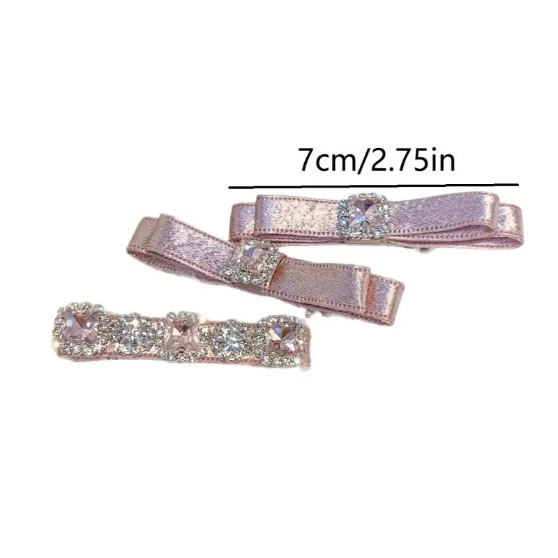 1/2 Stück Graue Satin-Haarspange mit Wassersteinen, Exquisite Funkelnde Elegante Haarspange für Damen – Detail 10