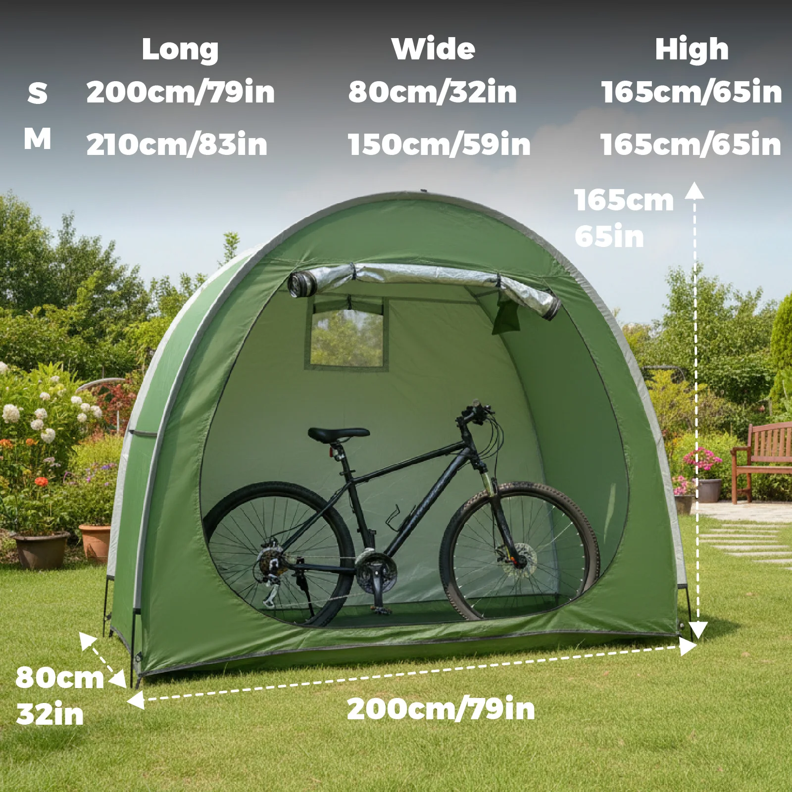 1-2 Bikes Bike Tent for Deck Patio, Bicycle Storage Shelter, Foldable Outdoor Shed