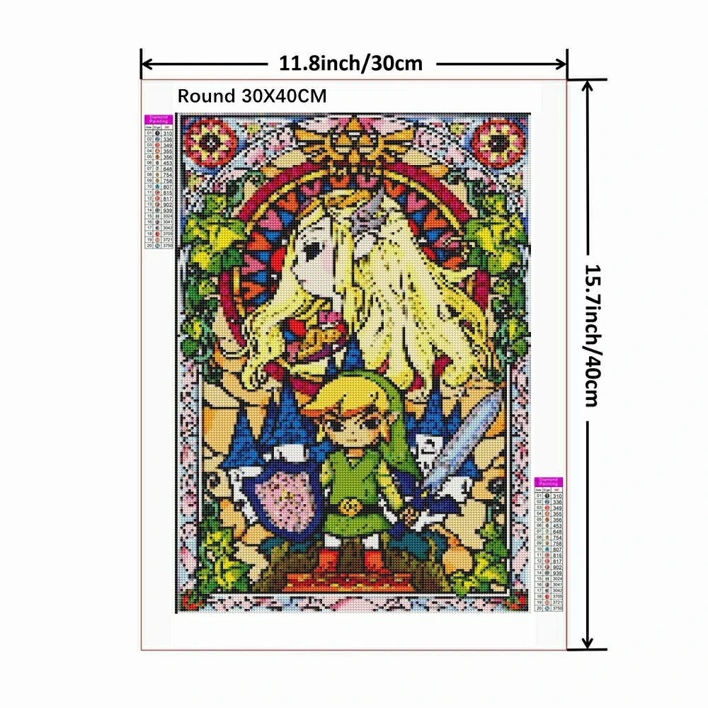 Zelda 5D DIY Diamond Painting Kit Game Princess Sticker Diamond Embroidery Cross Stitch Embroidery Art Children's Gift