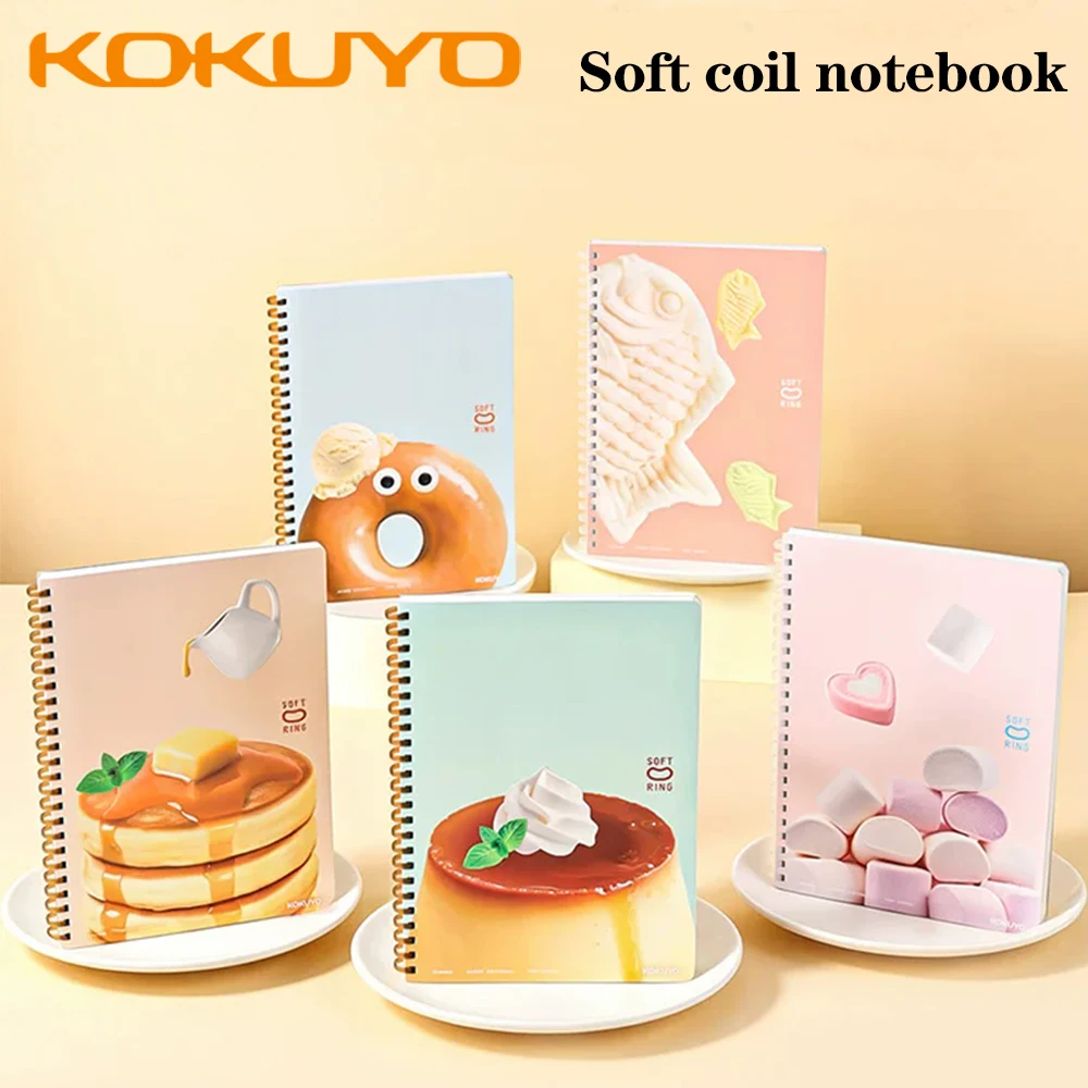 KOKUYO Dessert Series Soft Ring Notebook A5 80 Sheets 5mm Grid Square Ruled Student Study Note Pad Japanese Stationery Cute