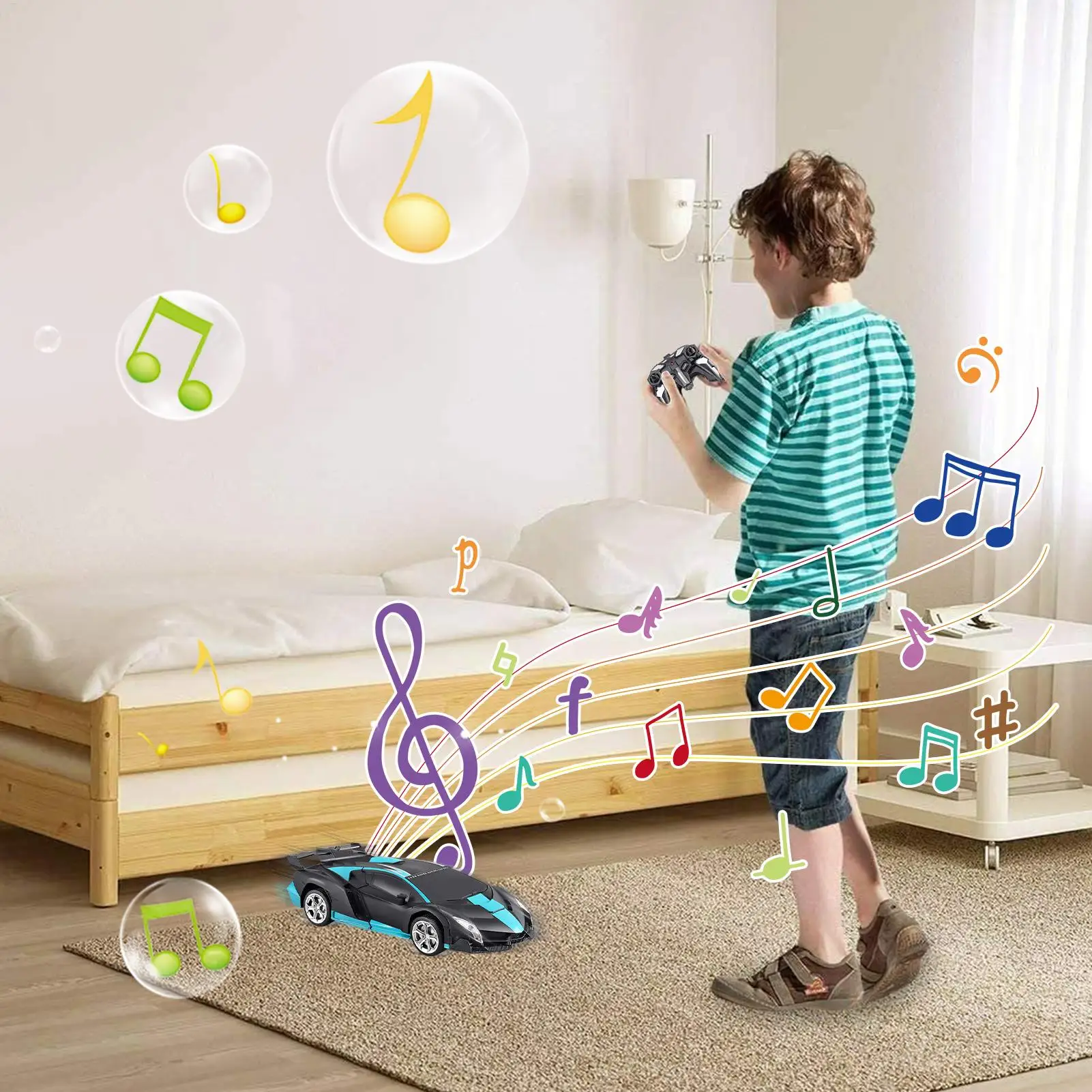 Transformar el coche teledirigido eléctrico transformar el coche Robot RC con luz 2 en 1 vehículo juguetes actividades de aprendizaje interactivas para