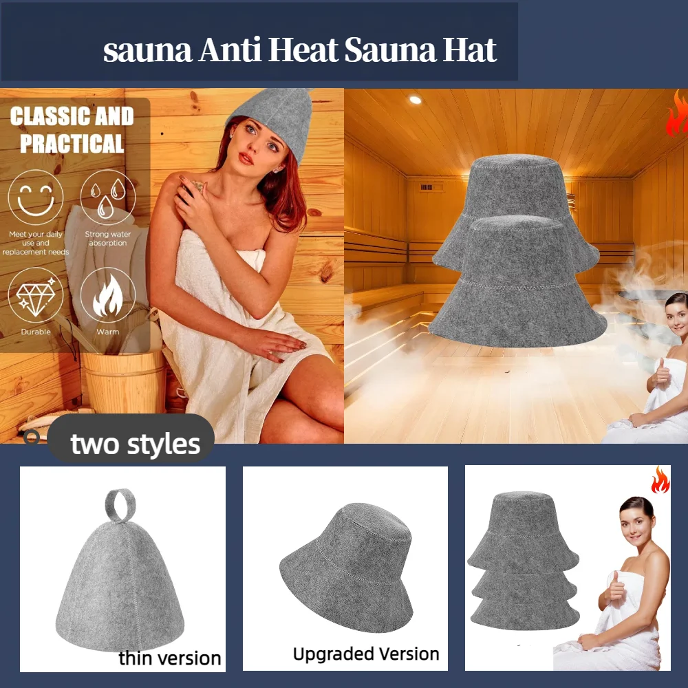 Saunakappen, Saunahüte, Sauna-Zubehör, Filz-Saunakappe für Männer und Frauen, Zuhause, Sauna, Dampfkappe für Dampfbad, Saunahüte