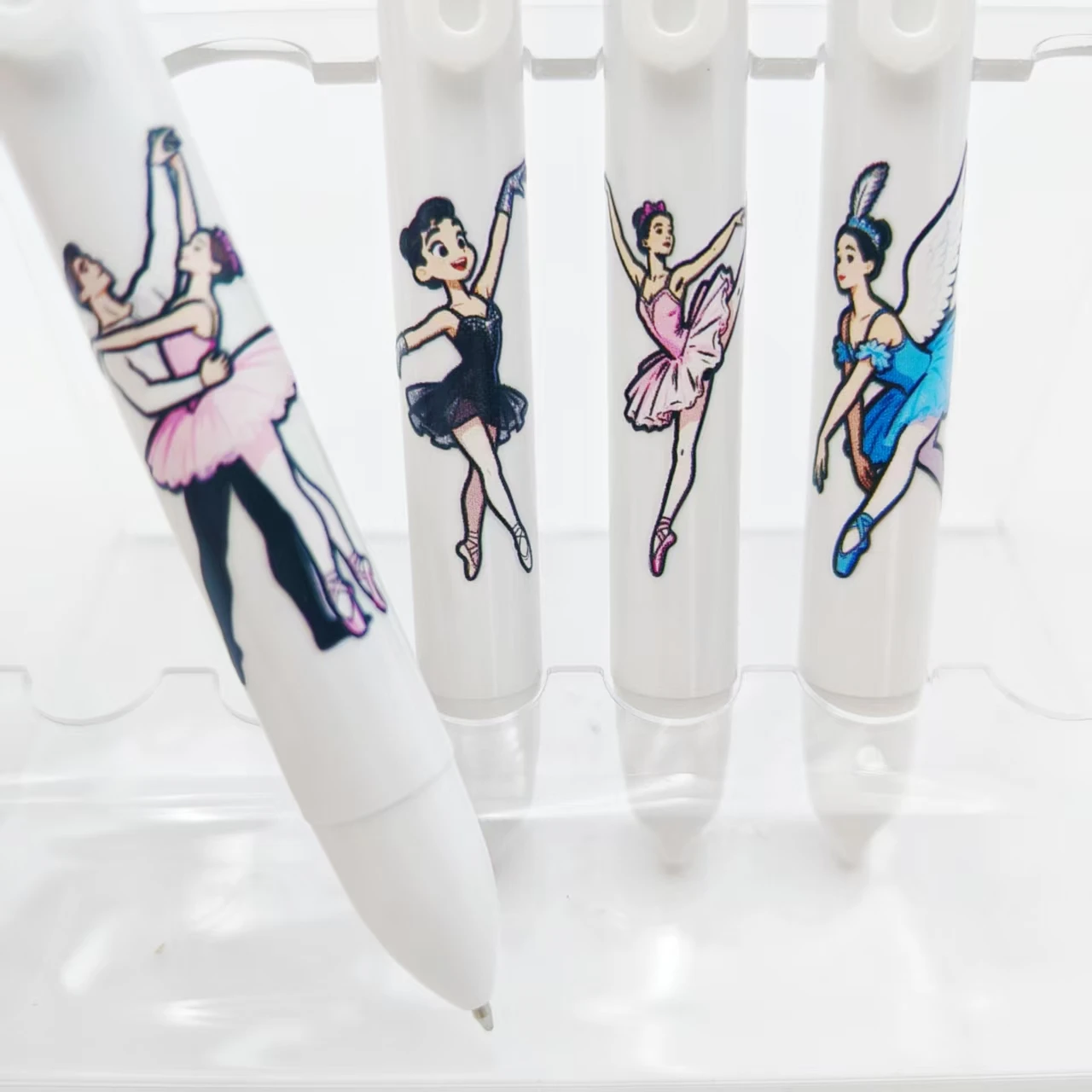 4pcs/7pcs ballet figure pattern 6-in-1 multicolor white series gift pen ballpoint pen