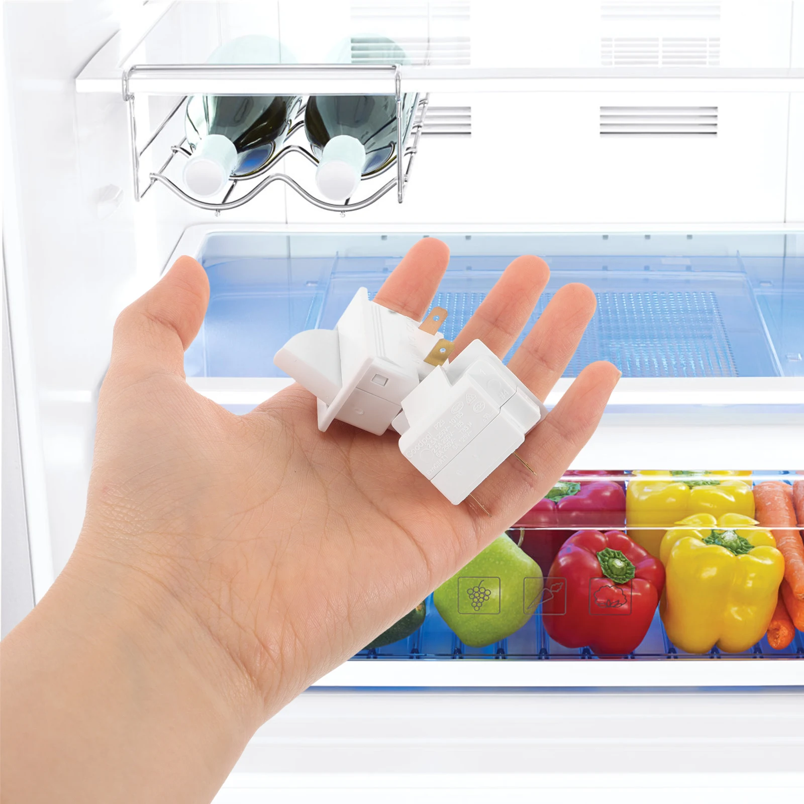 

2pcs Refrigerator Door Switch Lamp Switches White Parts Fridge Repair Replacements All Brands Compatibility Automatic Light