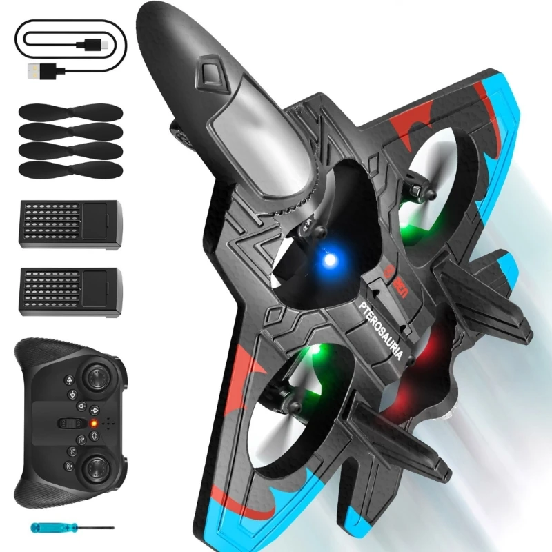 LED 조명 폼 원격 제트 제트 전투기 스턴트 비행기 원격 제어 비행기 6-14 세 소년을위한 원격 제어 비행기