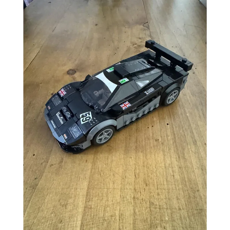 MOC-163575 novo clássico f1 gtr carro esportivo de corrida tijolo modelo 295 peças meninos e crianças aniversário bloco de construção brinquedo presente