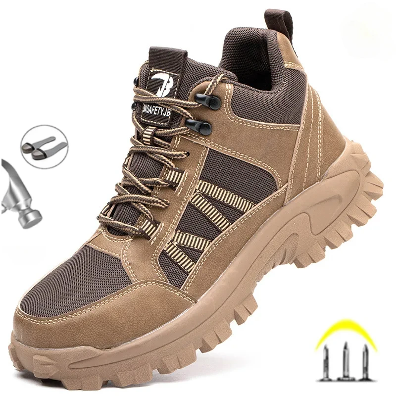 2021 Male Work Boots Indestructible Safety Shoes Men Steel Toe Shoes Puncture-Proof Work Sneakers Male Shoes Adult Work Shoes