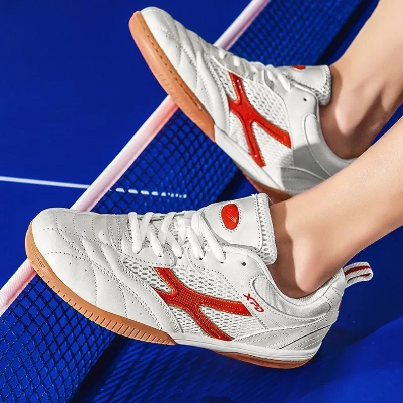 Luxe Merk Tafeltennisschoenen Mannen Vrouwen Blauwrode Badmintonschoenen Unisex Luxe Merk Sportschoen Koppels Rubber Gymschoenen Heren