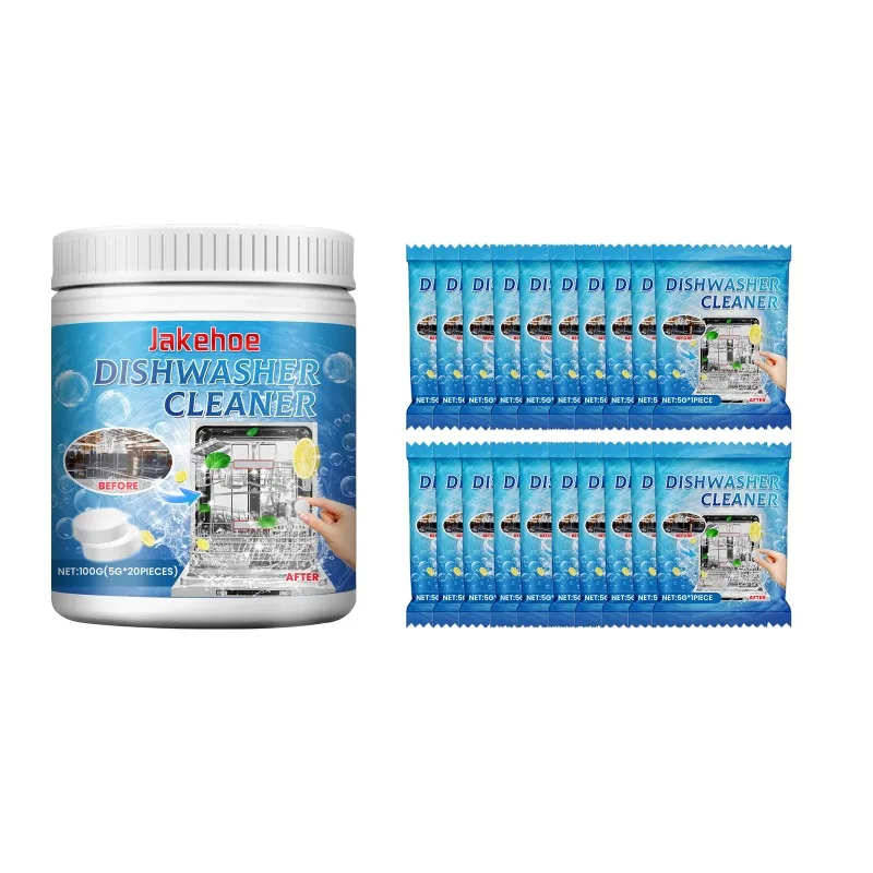 Dishwasher Cleaning Tablets, Special Dishwasher Detergent and Rinse Aid for Degreasing and Stain Removal