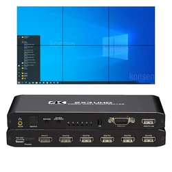 2x3 HDMI Video Wall Controller 4K HDMI Video Screen Wall Stitching Processor 2x3 1x2 1x4 1x3 2x1 3x1 4x1 6 TV Splicing Display