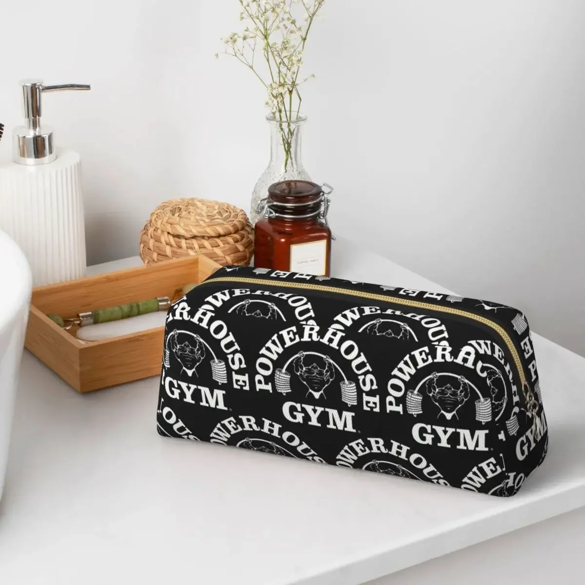 Powerhouse Gym Fitness Building Muscle Pencil Case Pencil Pouch Cylinder Pen Box Pencil Bag for Boy Girl Stationery Supplies