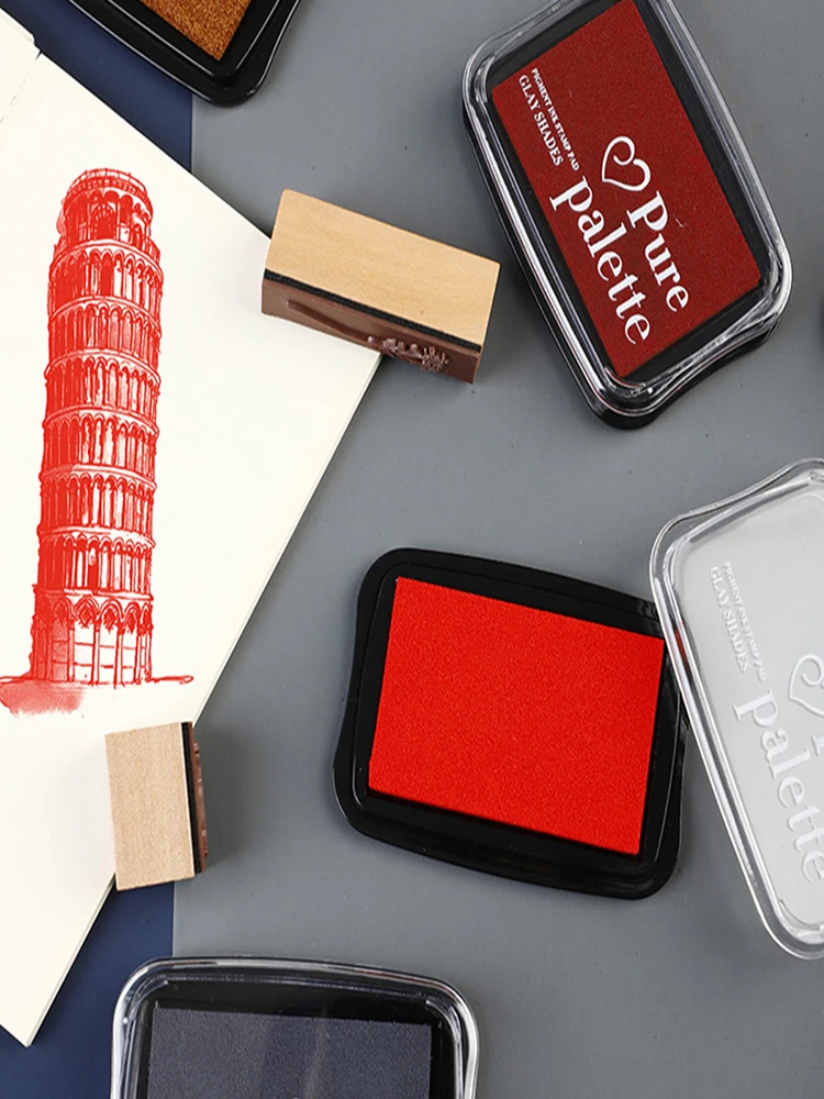 السيد ورقة 12 ألوان خمر نمط اليدوية DIY بها بنفسك الحرفية النفط القائم على مختمة للنسيج الخشب ورقة سكرابوكينغ مختمة إصبع اللوحة #5