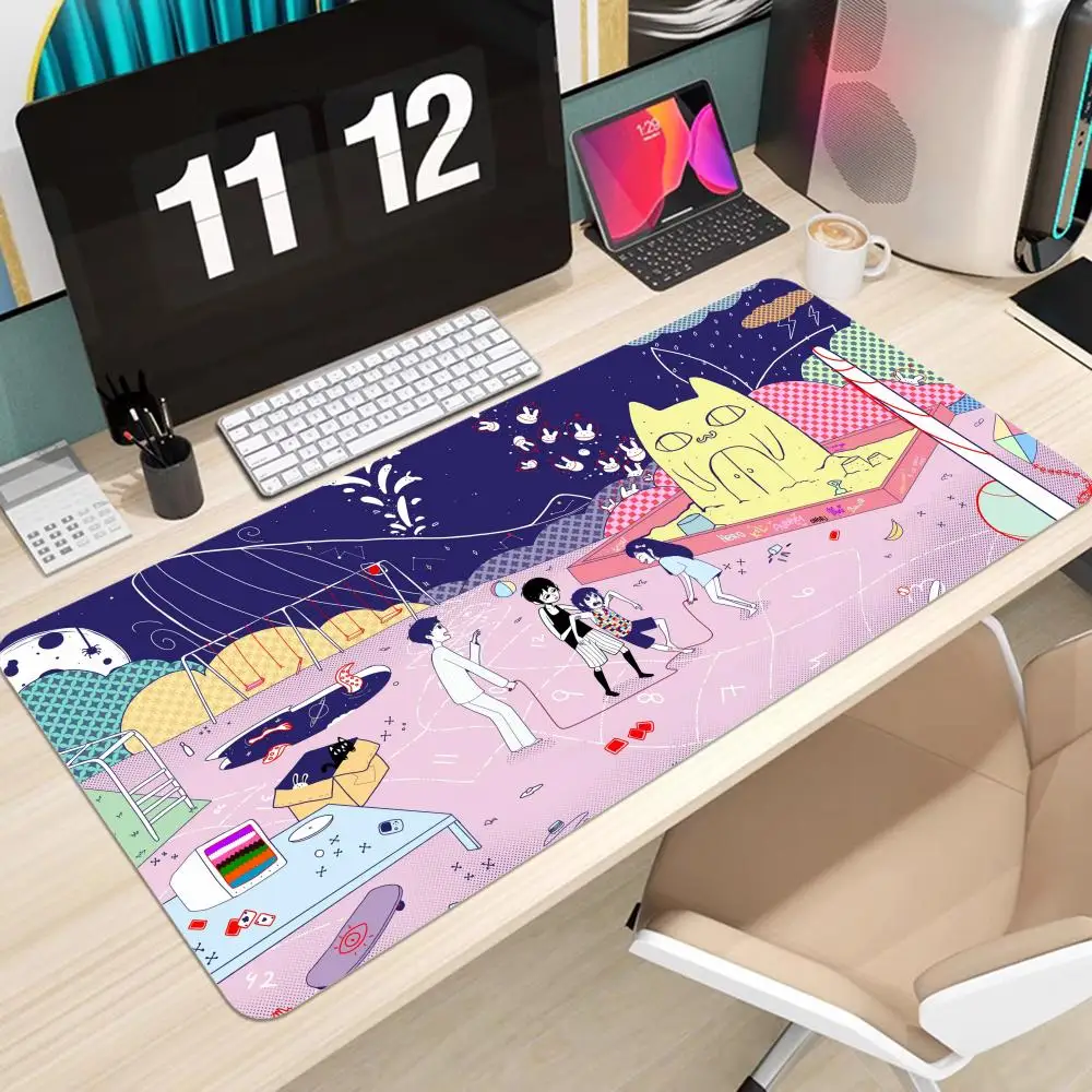 Omori Tshirt Omori Fanart Omori Game Mousepad INS Tide Large Thickened Mouse Pad Oversized Gaming Keyboard Notebook Table Mat fo