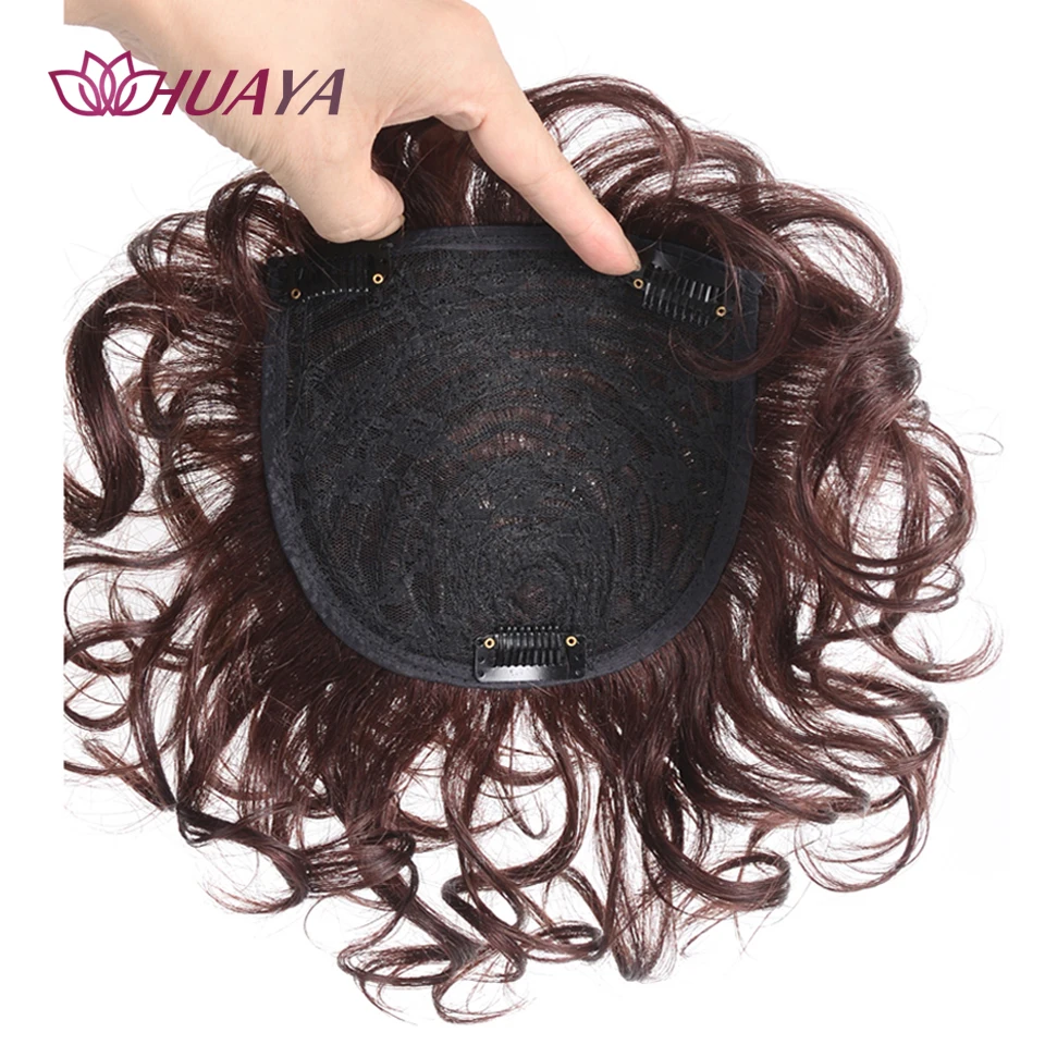 Synthetic Short Curly Invisible Top Hair Pieces Reissue Block Replacement Wig Toupees Toppers for Hair Loss Cover White Hair