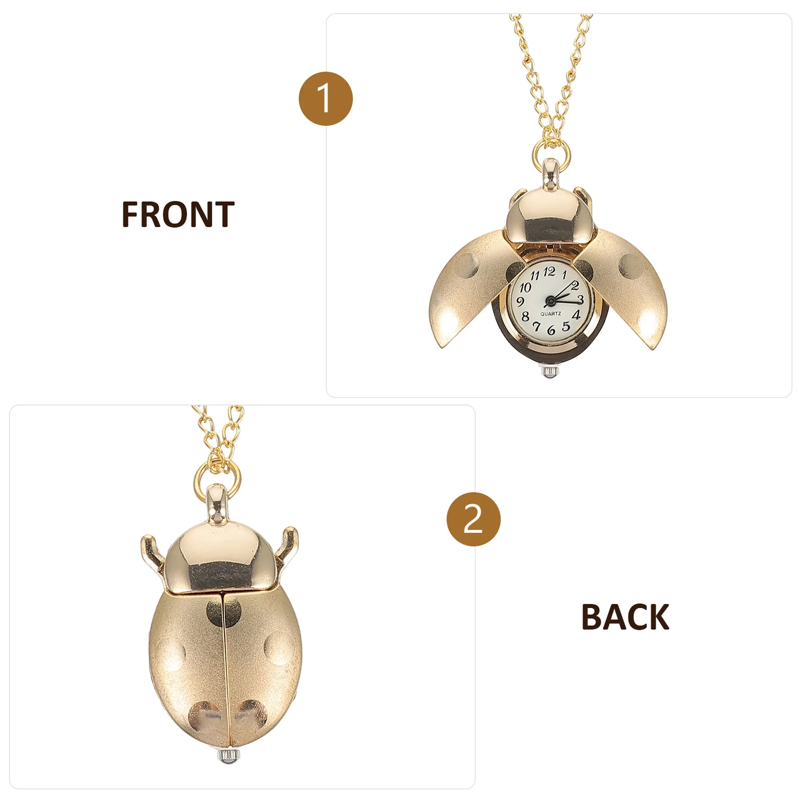 

1pc Vintage Pocket Watch Zinc Alloy Quartz Beetle Shaped Retro Hanging Decorative Chain Pendant Clothing Accessories