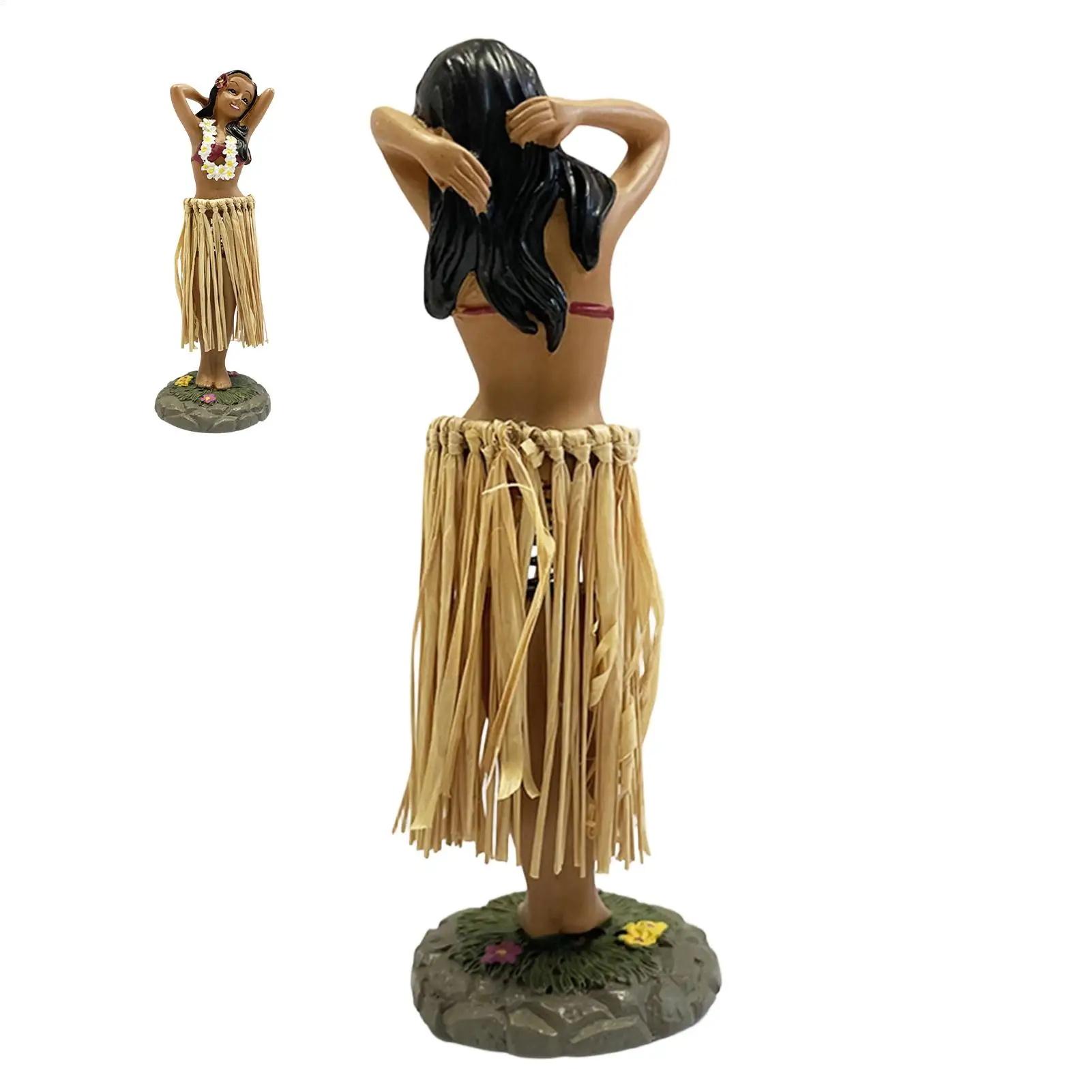 Hawaiian Dancing Girl Doll For Car Dashboard Small Dancer Doll Decor Dancing Doll Figures For Auto Interior deco Accessories