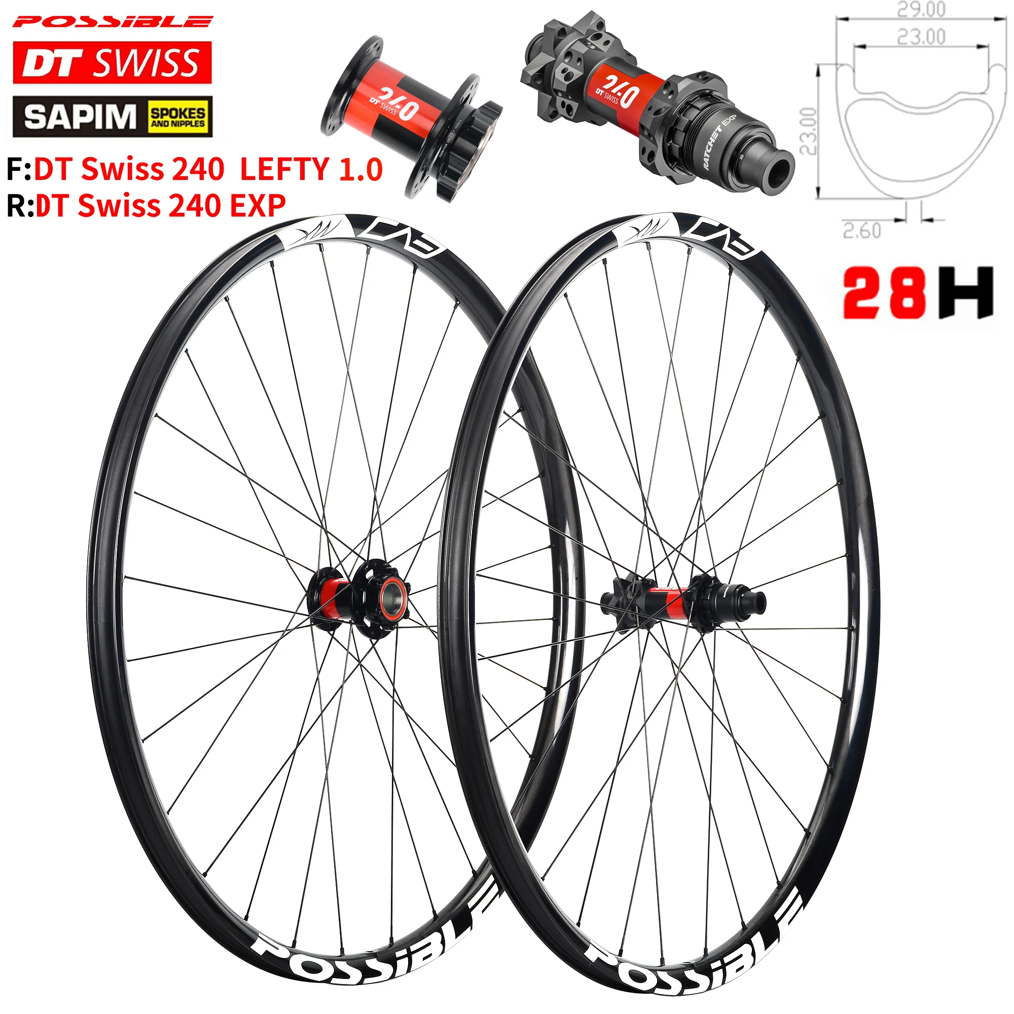 

29er Lefty 1.0 MTB Wheels Super Light DT Swiss 240 MTB Hub Mountainbike Carbon Wheel Tubeless Ready XC Wheelset Hookle