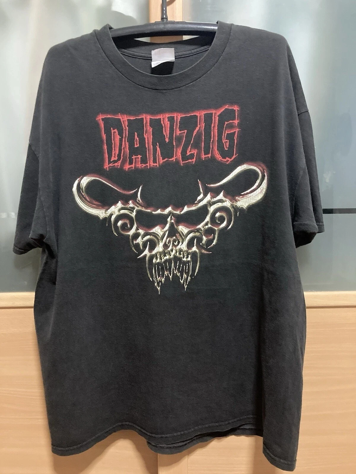 Danzig Demon Skull Logo Heavy Metal Band Schwarzes Unisex-T-Shirt Reprint Grafik-T-Shirts Harajuku