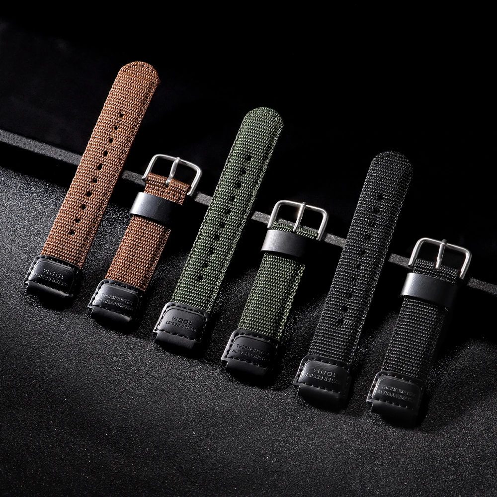 For Casio W800H 18mm Nylon Canvas Sport Watch Strap for AE1200/AE1300AE-1200WH/SGW-300/AQ-S810W/F91W Convex Men Women Bracelet