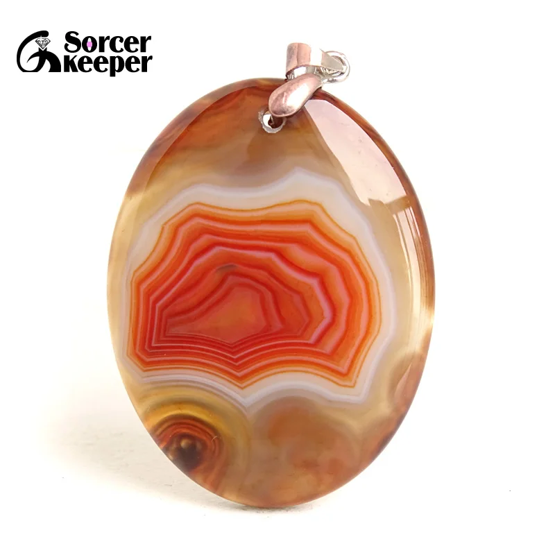 High Quality Pendentif Real Natural Red Botswana Agate Gemstone Pendant Chains Necklace For Women's Men's Jewelry Making BM219