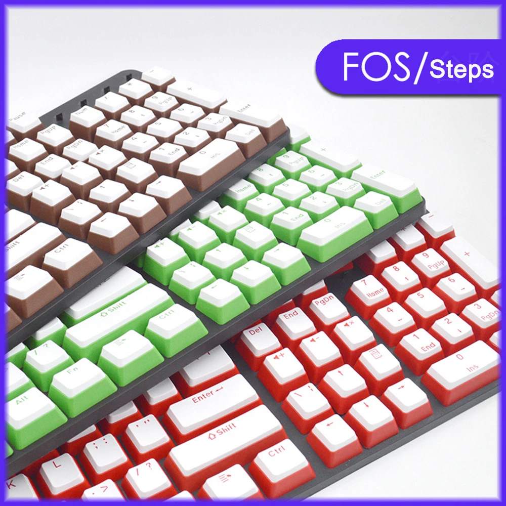 ABS Keycaps Two colors cap Pirate Ship/Razer/980K/Small General Mechanical Keyboard Supplementary Fos Step Pudding Opaque Keycap