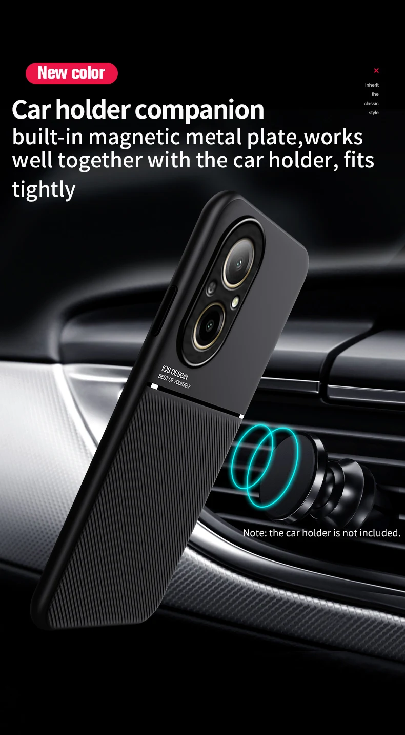 Case For Realme C67 4G Magnetic Car Built-in Magnet Plate Shockproof Hard Cover For Realme C67 4G