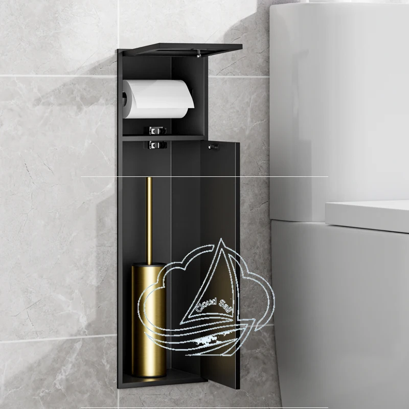 High-Quality Aesthetic Tissue Box, Toilet Brush & Niche Cabinet with Door