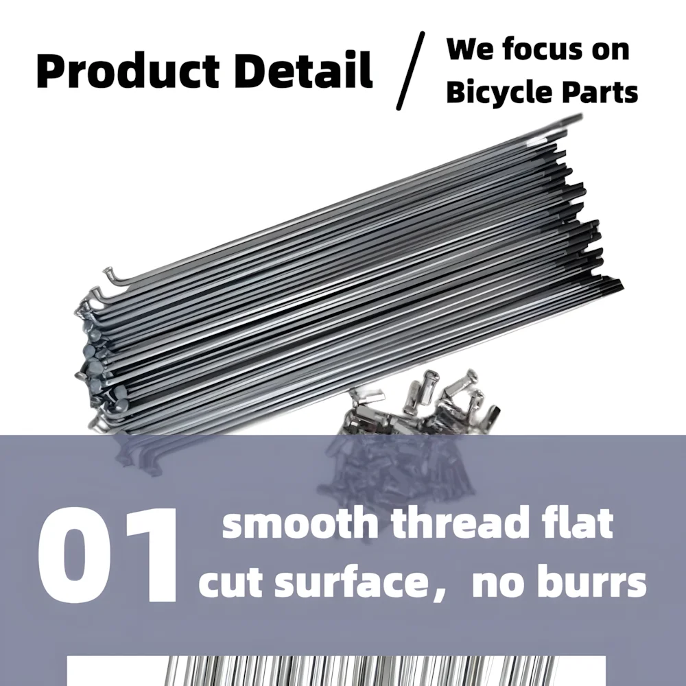 40PCS 12G 170-305mm Diameter 2.5mm Electric Bicycle Spokes Length Steel with Nipples Silver