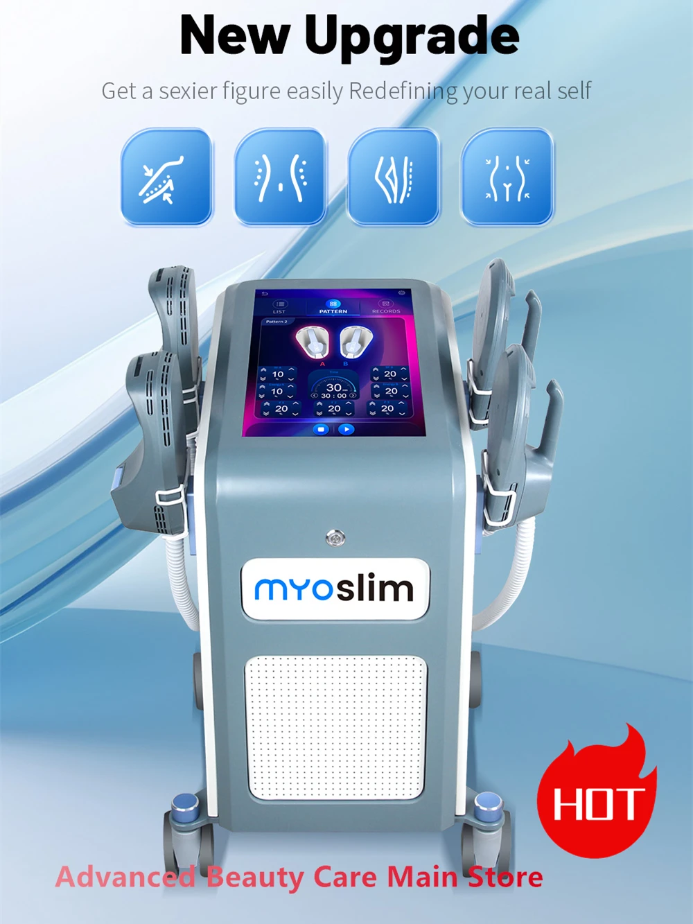 

RF Muscle Stimulation HI-EMT Weight Body Slimming Sculpting Machine New Myoslim Body Slimming Fat Reduction Beauty Equipment