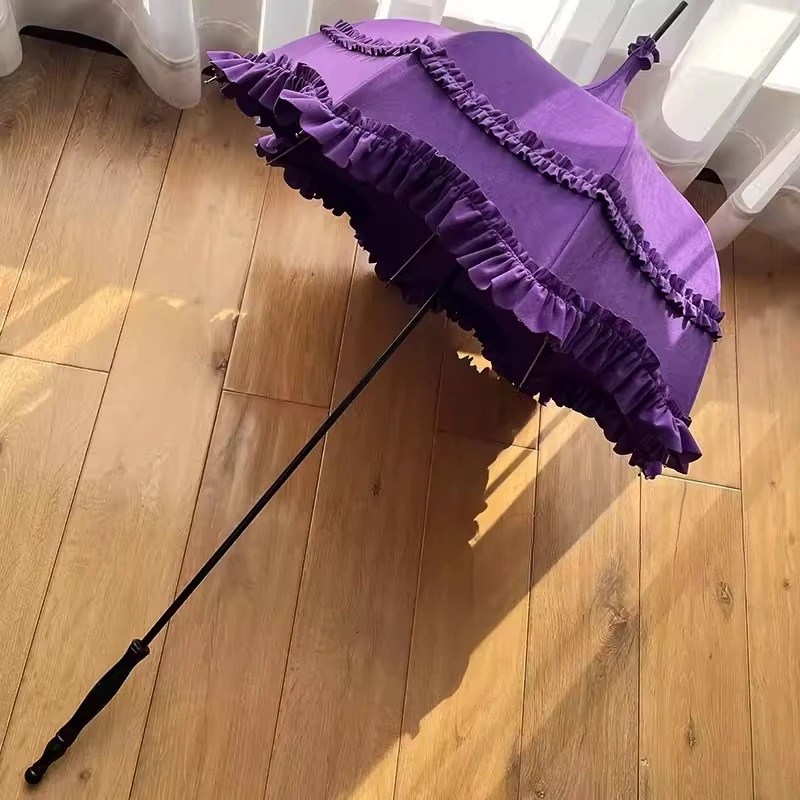 

Multicolor Vintage Dark Gothic Pagoda Antique Umbrella Wedding Photography Prop Umbrella