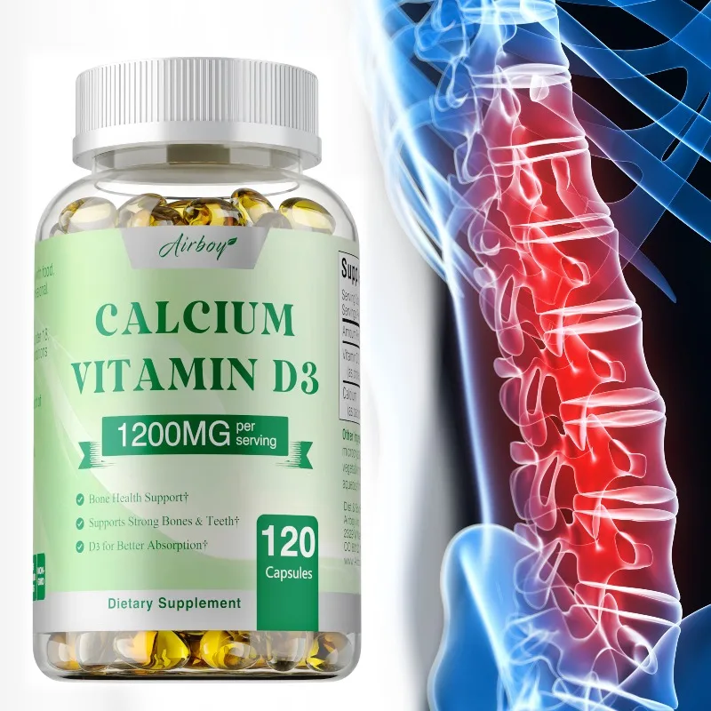

Calcium + Vitamin D3 Capsules - for Muscle Nerve Health Support Bone Density Teeth and Skin Heart Health