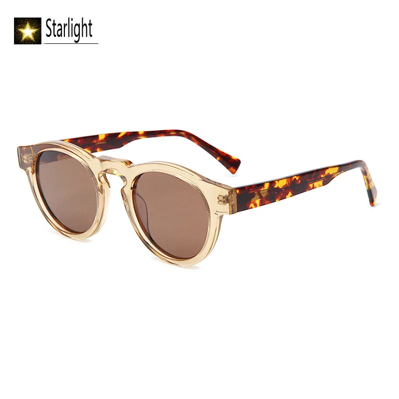 

Коричневые желеобразные поляризационные круглые солнцезащитные очки для женщин и мужчин, ацетатные очки для мужчин, модные классические UV400, уличные очки в стиле ретро, женские 143 мм