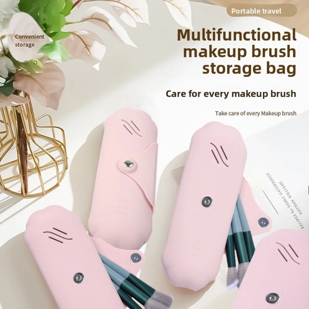 

Cat's claw silicone makeup brush bag, high-value magnetic suction convenient travel silicone makeup bag storage bag