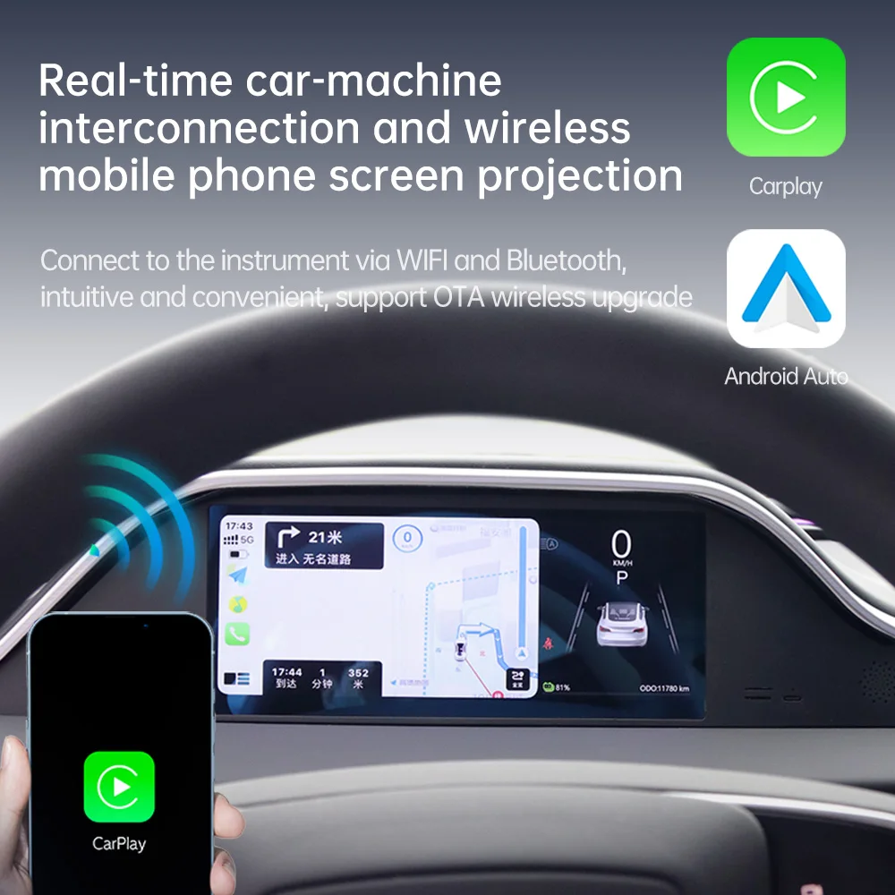 8.9 بوصة لطراز تسلا 3 Y 2024-2021 شاشة عرض لوحة القيادة المتكاملة أداة رقمية العنقودية المرتفعات مع الكاميرا