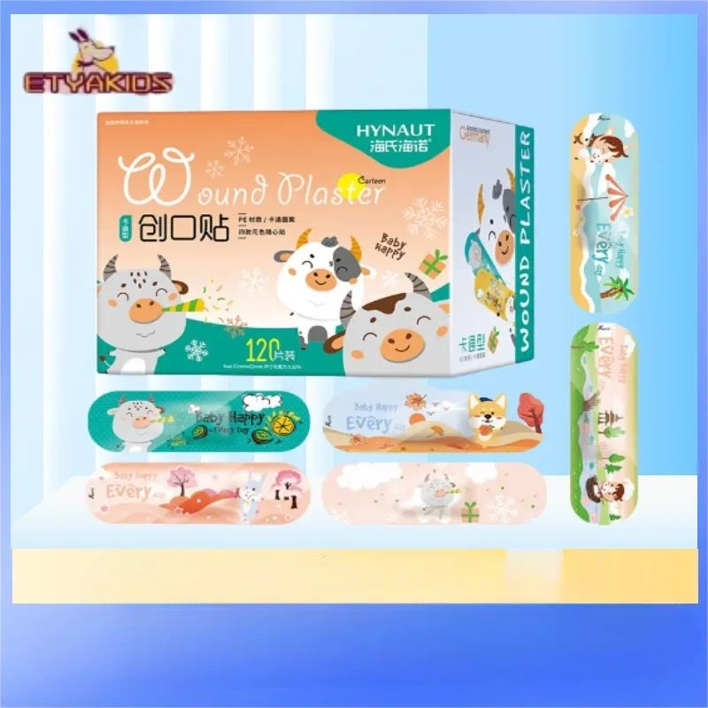 120pcs/box Cartoon Cow Waterproof Bandages Breathable Band Aid for Children Kids Home Emergency Essential Medicine Box Goods