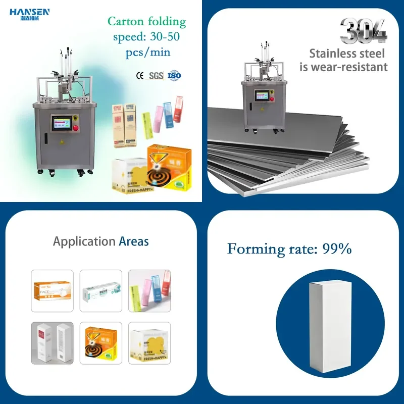 High Efficiency Automatic Carton Folding Machine for Packaging Box Forming Sealing Industrial Equipment Fast Speed Stable