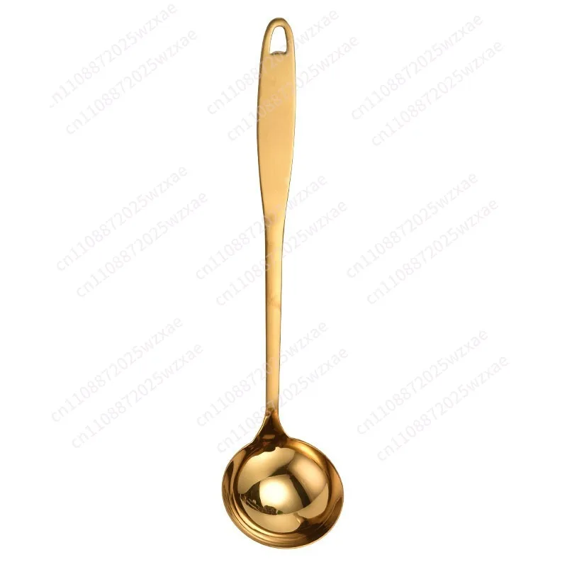 Korean rose gold long handle household kitchen dining daily stainless steel colander spoon
