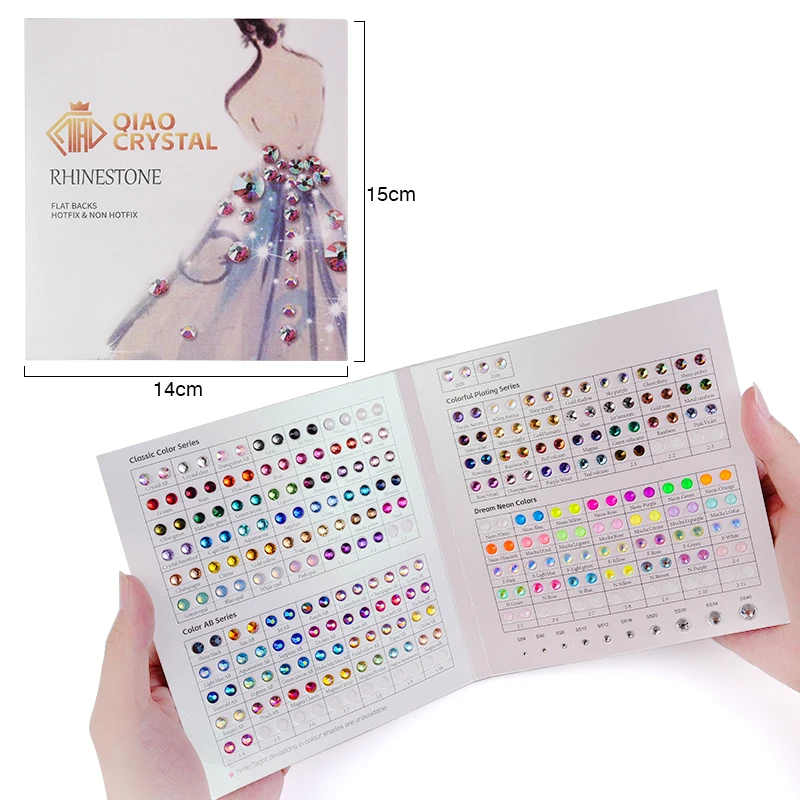 QIAO Brand Rhinestone 2024 New Color Card For Compare Colors Various Colors For Hot fix /Non Hotfix Rhinestones