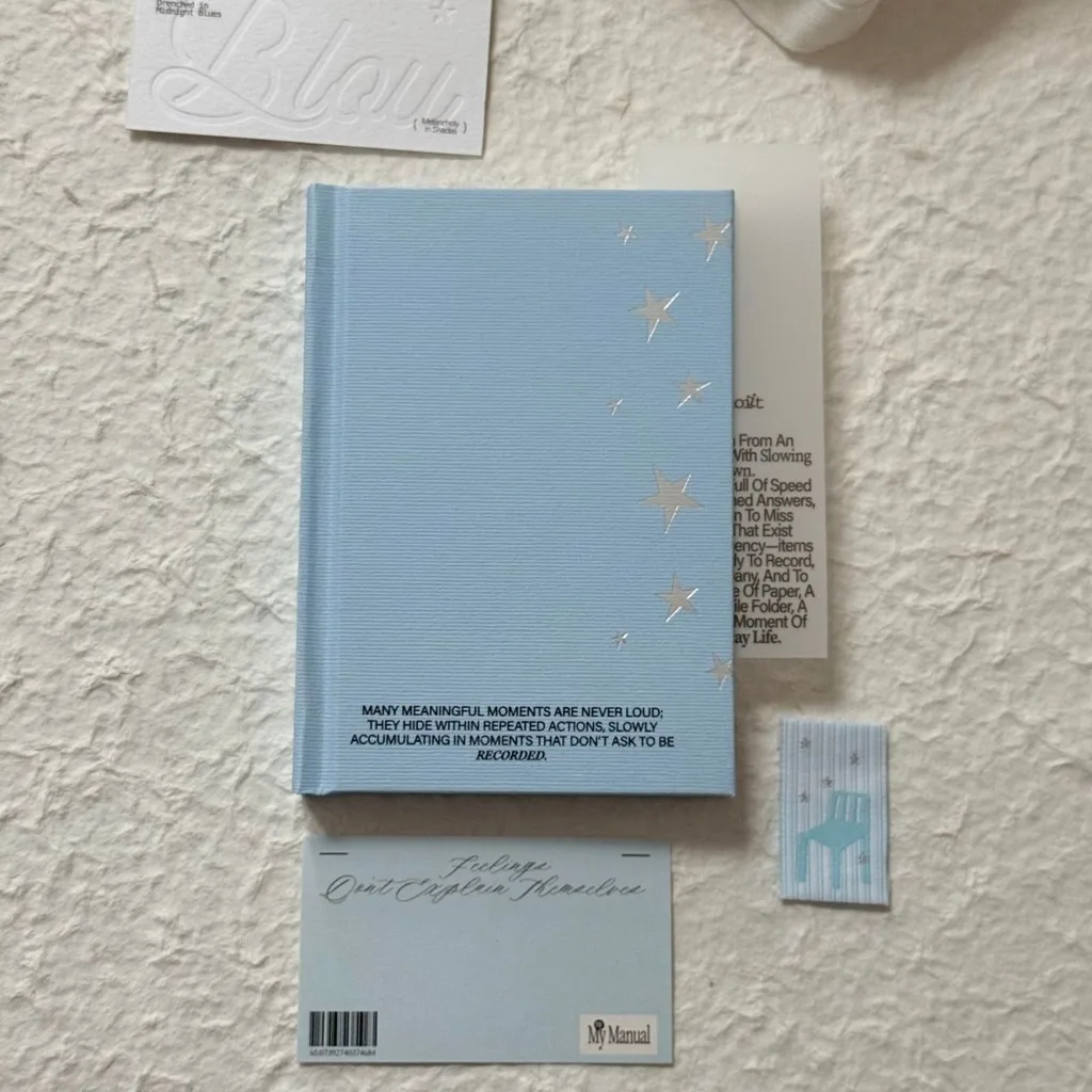 A6 Hardcover Notebook Ink-Resistant Light Blue Notebook Scattered Stars Notebook Mini Blank Pages Journal for Inspirations Daily