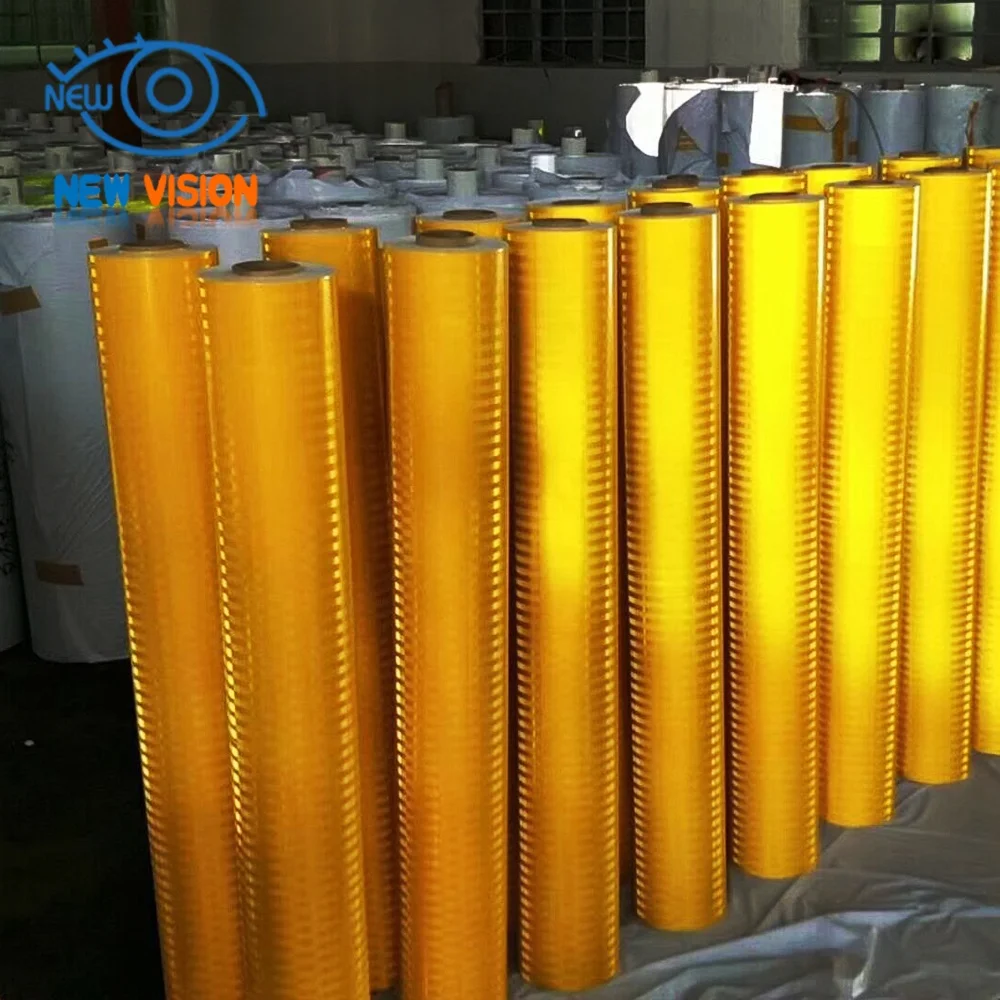 2025 رائجة البيع مقاوم للماء البلاستيك EGP الأغطية العاكسة للتحذير السلامة بولي كلوريد الفينيل فيلم الفلورسنت الطريق شريط عاكس تسجيل المجلس #2