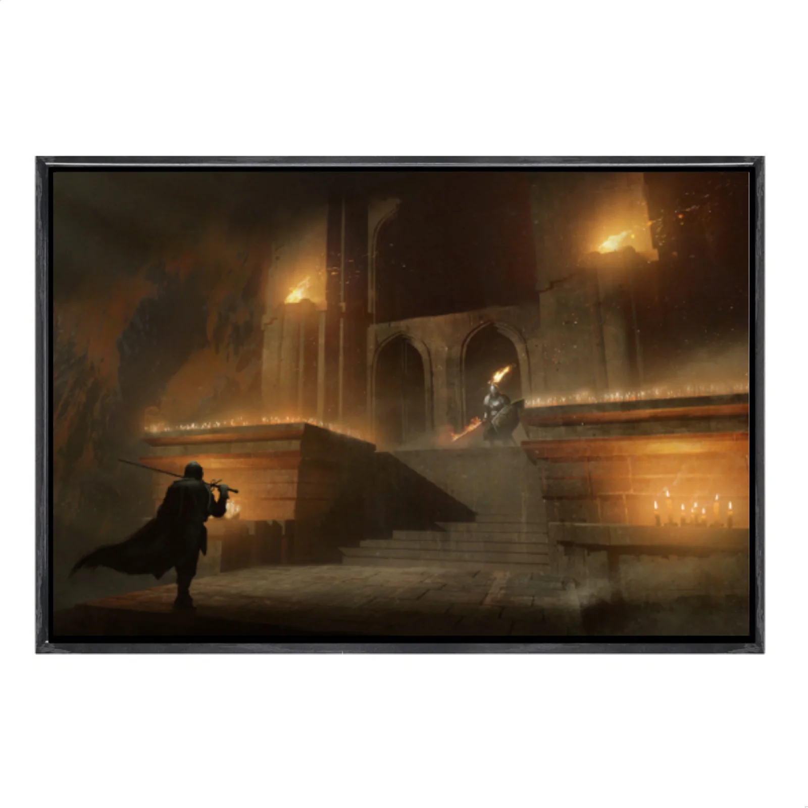 

Японская манга, многоразмерный холст, постер в двойной рамке, настенное искусство, темные души, домашний декор для гостиной, спальни